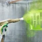 Powder spray coating