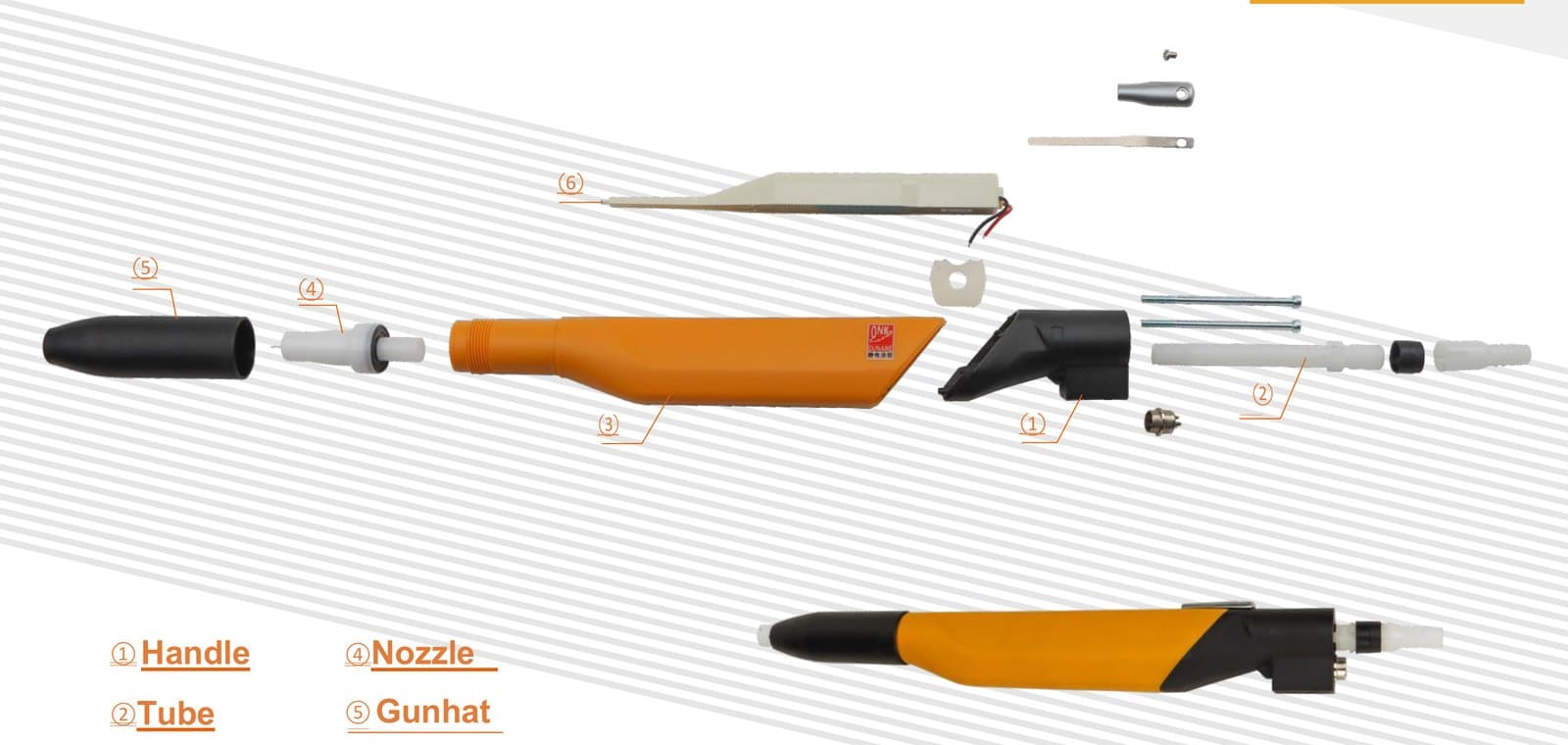 ZD-2F powder gun exploded view